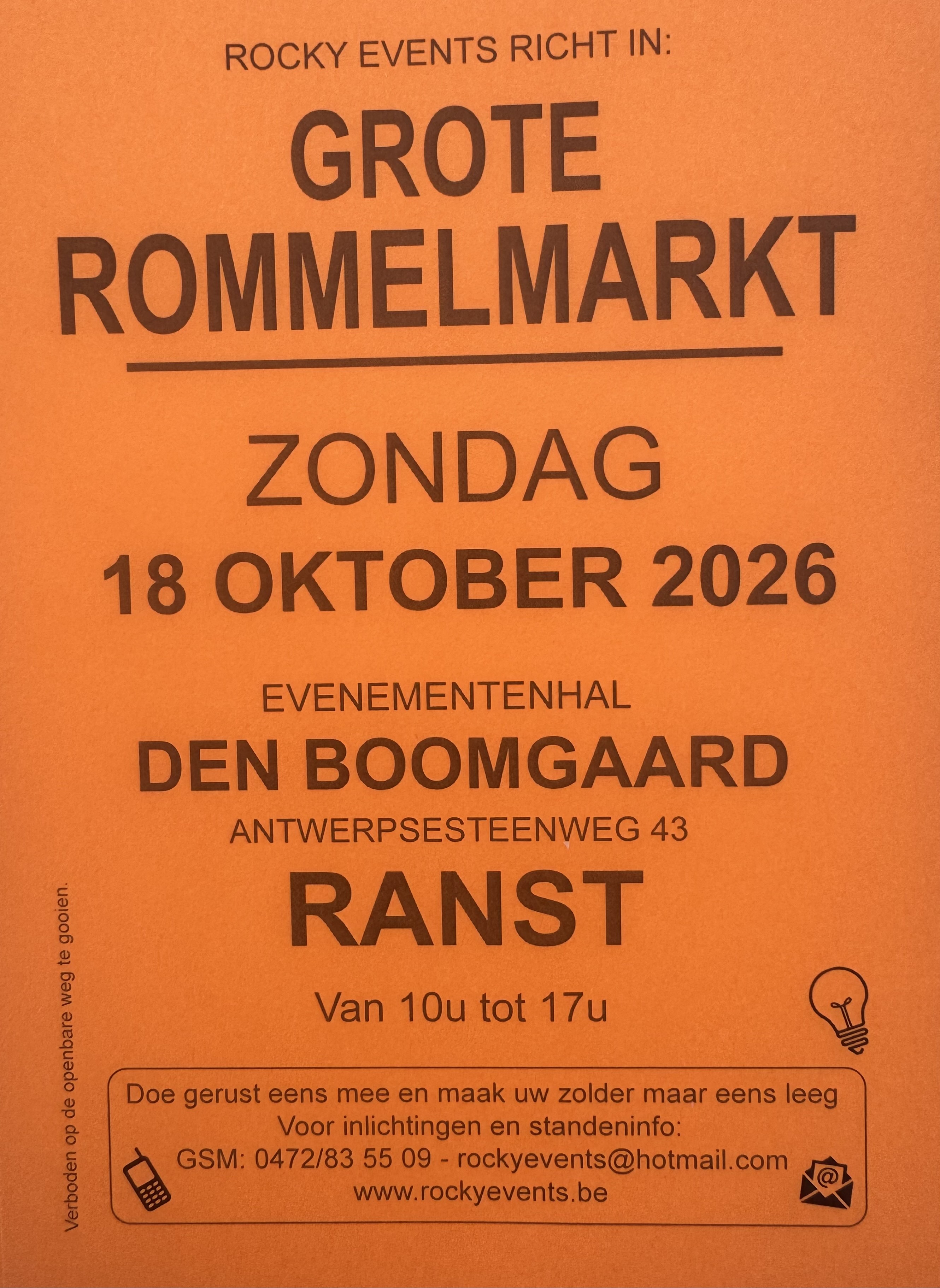Grote Rommelmarkt Evenementenhal Den Boomgaard Ranst