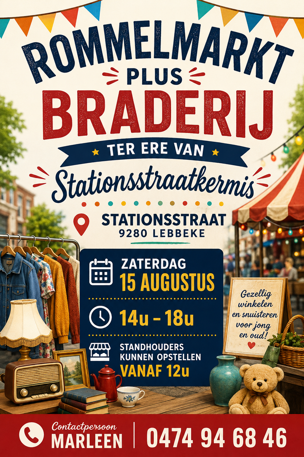 Rommelmarkt + Braderij Stationsstraat Lebbeke