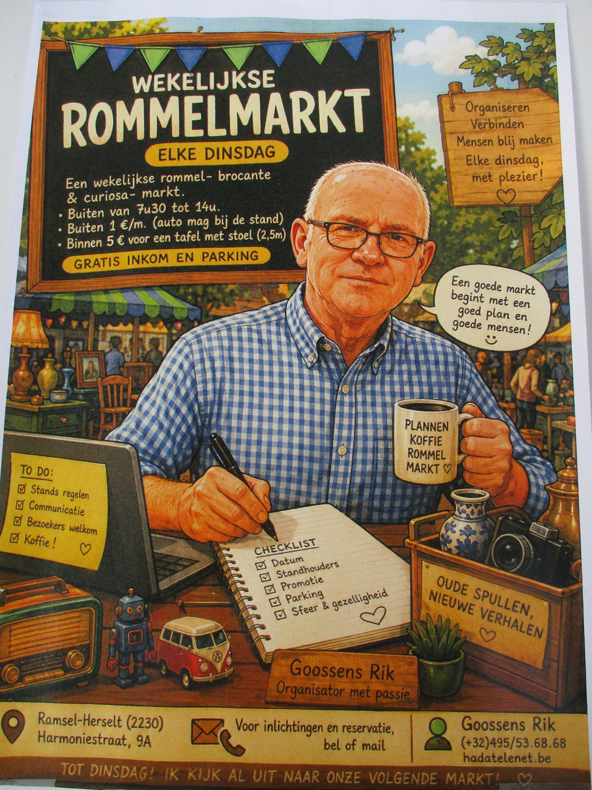 Gezellige Rommel,Brocante en Curiosa-markt,zowel overdekt als buiten