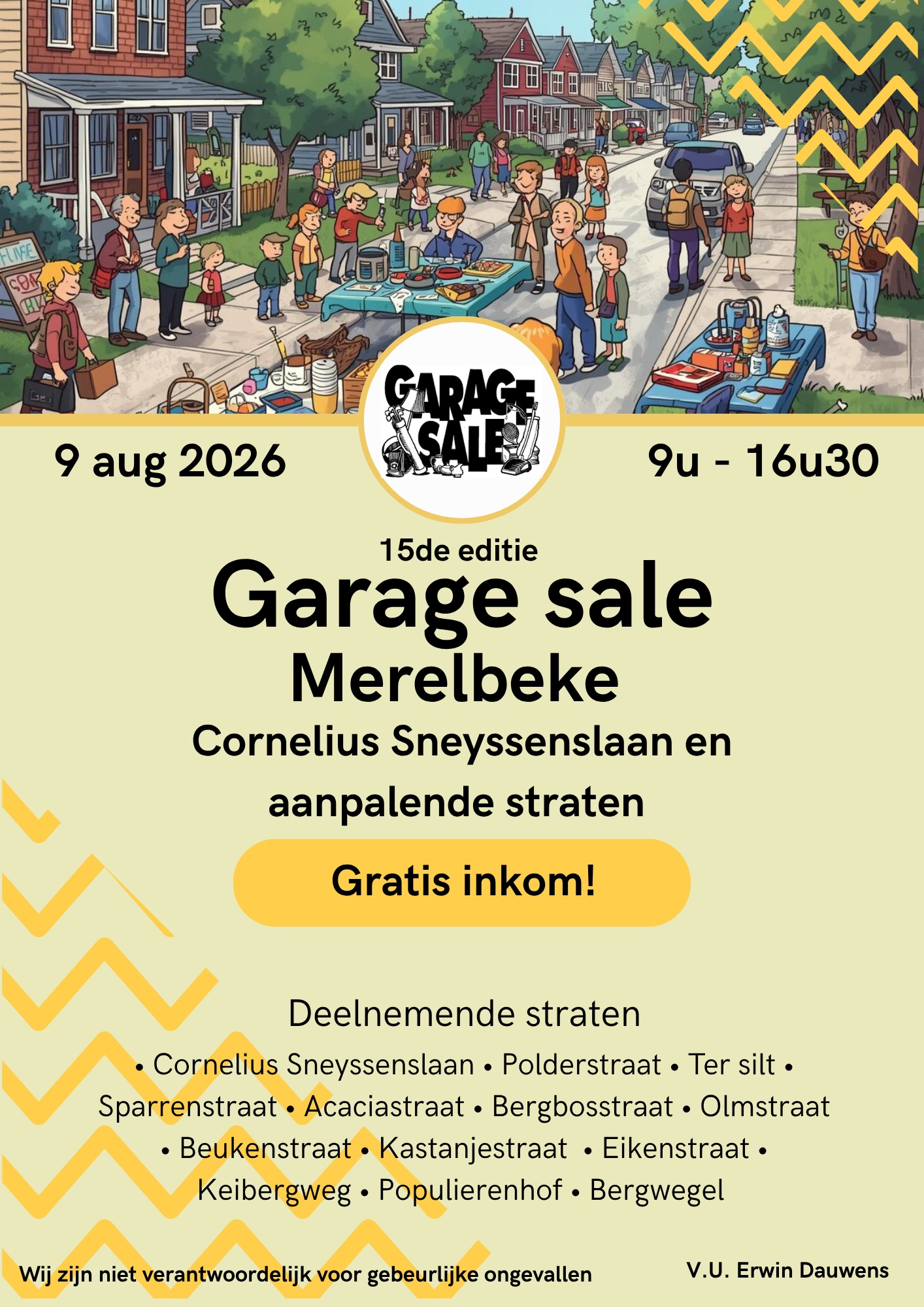 15de garageverkoop Merelbeke: Cornelius Sneyssenslaan en aanpalende straten