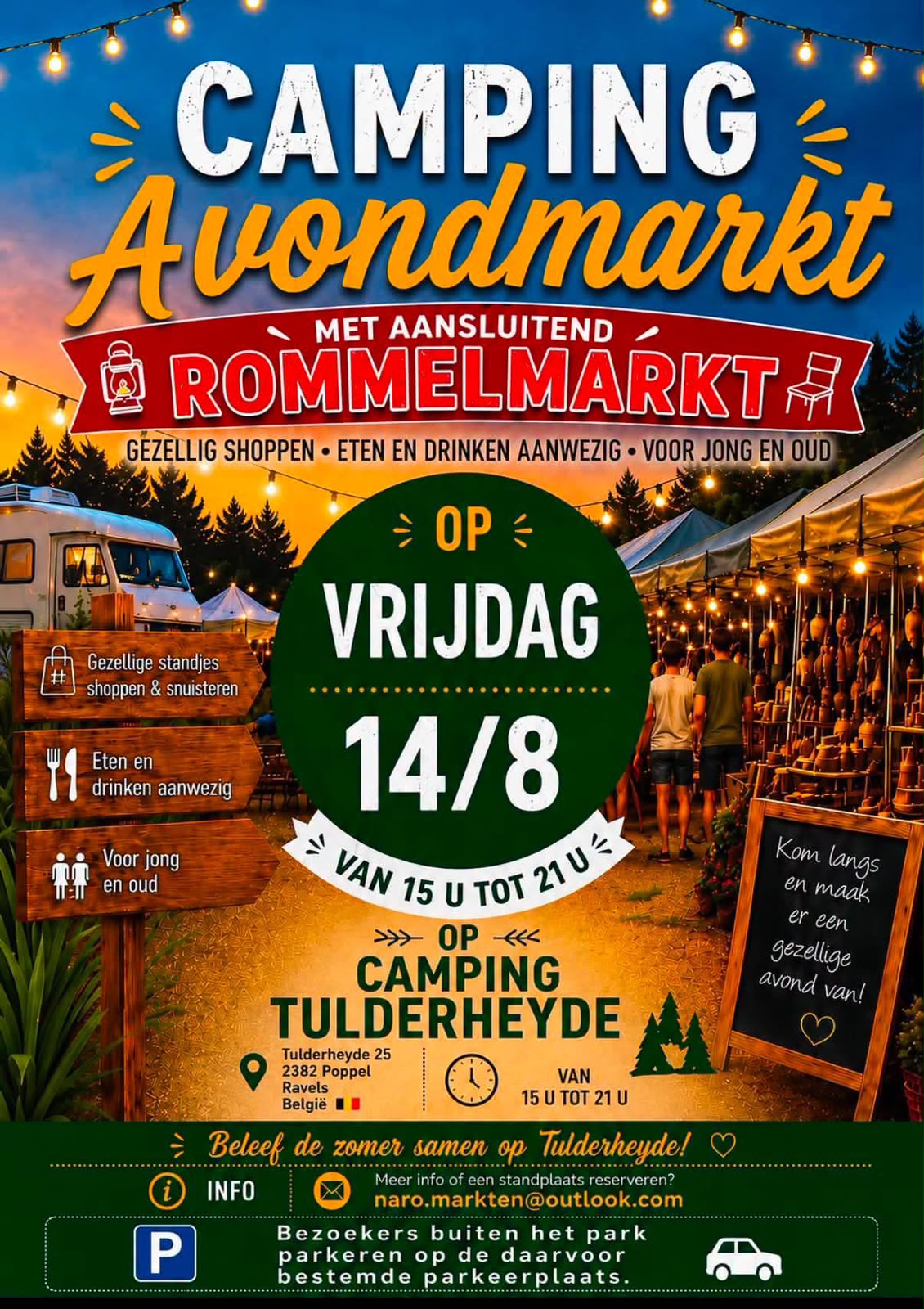 Camping Avondmarkt met aansluitend Rommelmarkt